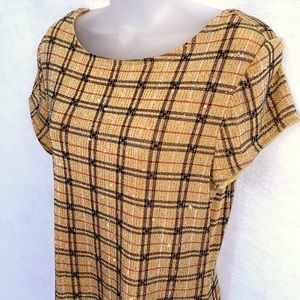 John Robert Sparkle Plaid Top with silver sparkly thread. Size XL